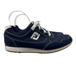 FootJoy Sport Retro Golf Shoe Womens 8.5 Navy Blue Spikeless Low Top FJ Ladies